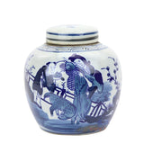 Ceramic Blue & White Ginger Jar - Small