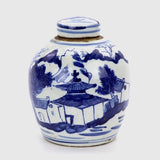 Ceramic Blue & White Ginger Jar - Small