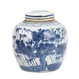 Ceramic Blue & White Ginger Jar - Small