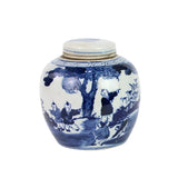 Ceramic Blue & White Ginger Jar - Small