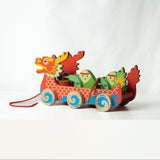 Wooden Dragon Boat Toy Pull-Along