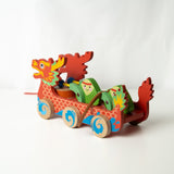 Wooden Dragon Boat Toy Pull-Along