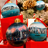 Hong Kong Hand Painted Glass Bauble - Skyline