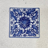 Blue & White Ceramic Tile Coaster