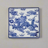 Blue & White Ceramic Tile Coaster