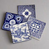 Blue & White Ceramic Tile Coaster