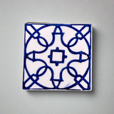 Blue & White Ceramic Tile Coaster