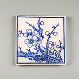 Blue & White Ceramic Tile Coaster