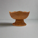 Woven Rattan Pedestal Bowl