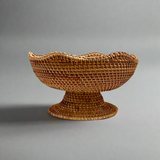 Woven Rattan Pedestal Bowl