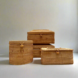 Woven Rattan Tissue Holder Collection