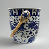 Chinoiserie Blue & White Planter With Bamboo Handle