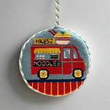 Noodle Truck Needlepoint Ornament