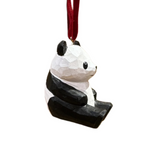 Panda Hand Carved Wooden Ornament