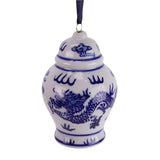 Blue Ceramic Ginger Jar Hanging Ornament