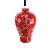 Red & white Ceramic Ginger Jar Hanging Ornament