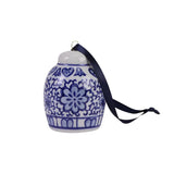 Blue Ceramic Ginger Jar Hanging Ornament