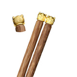 Lion & Lucky Cat Wooden Chopsticks