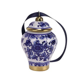 Blue & Gold Ceramic Ginger Jar Hanging Ornament