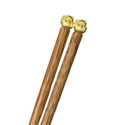 Lion & Lucky Cat Wooden Chopsticks