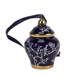 Blue & Gold Ceramic Ginger Jar Hanging Ornament