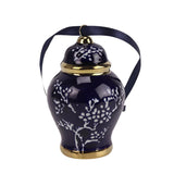 Blue & Gold Ceramic Ginger Jar Hanging Ornament