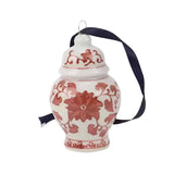 Red & white Ceramic Ginger Jar Hanging Ornament