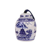 Blue Ceramic Ginger Jar Hanging Ornament