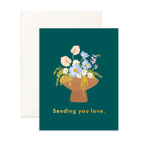 " Sending You Love Vase " Greeting Card