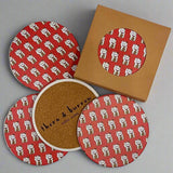 HK Icons Lucky Cat Coasters - Set of 4