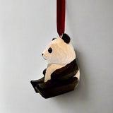 Panda Hand Carved Wooden Ornament