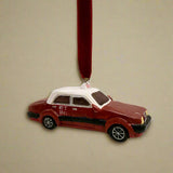 Taxi Hand Carved Wooden Ornament