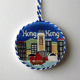 Hong Kong Skyline Needlepoint Ornament