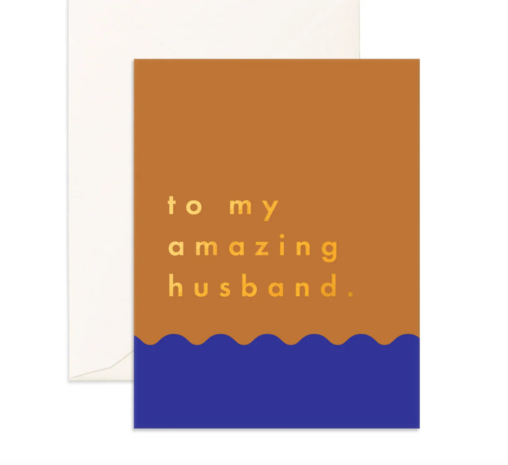 " Amazing Husband Cobalt Ripple " Greeting Card