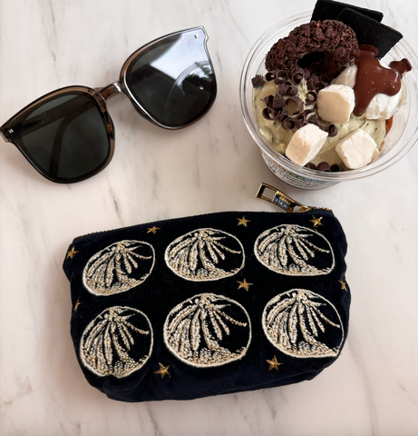 Navy Velvet Bao Purse