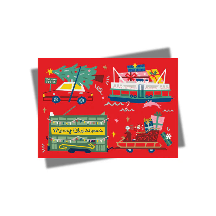 CHARITY CHRISTMAS CARD: FESTIVE HK TRANSPORT (10 pack)