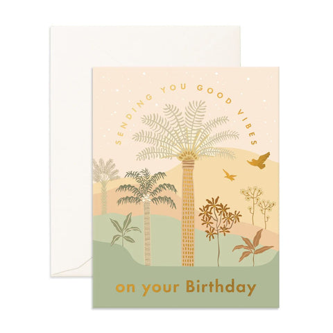 " Birthday Jungle Palms " Greeting Card