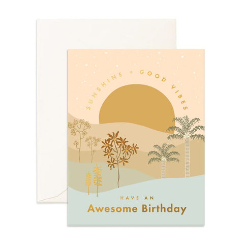 " Awesome Birthday Sunset " Greeting Card