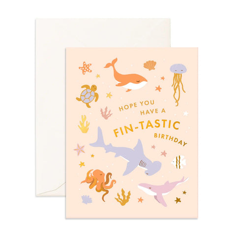 " Fin-tastic Birthday Greeting " Greeting Card