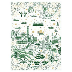 HK Festive Willow Tea Towel