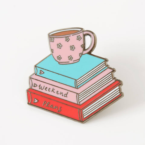 " Weekend Plans Reading Books " Enamel Pin