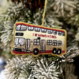 EMBROIDERED ORNAMENT : Double Decker Bus