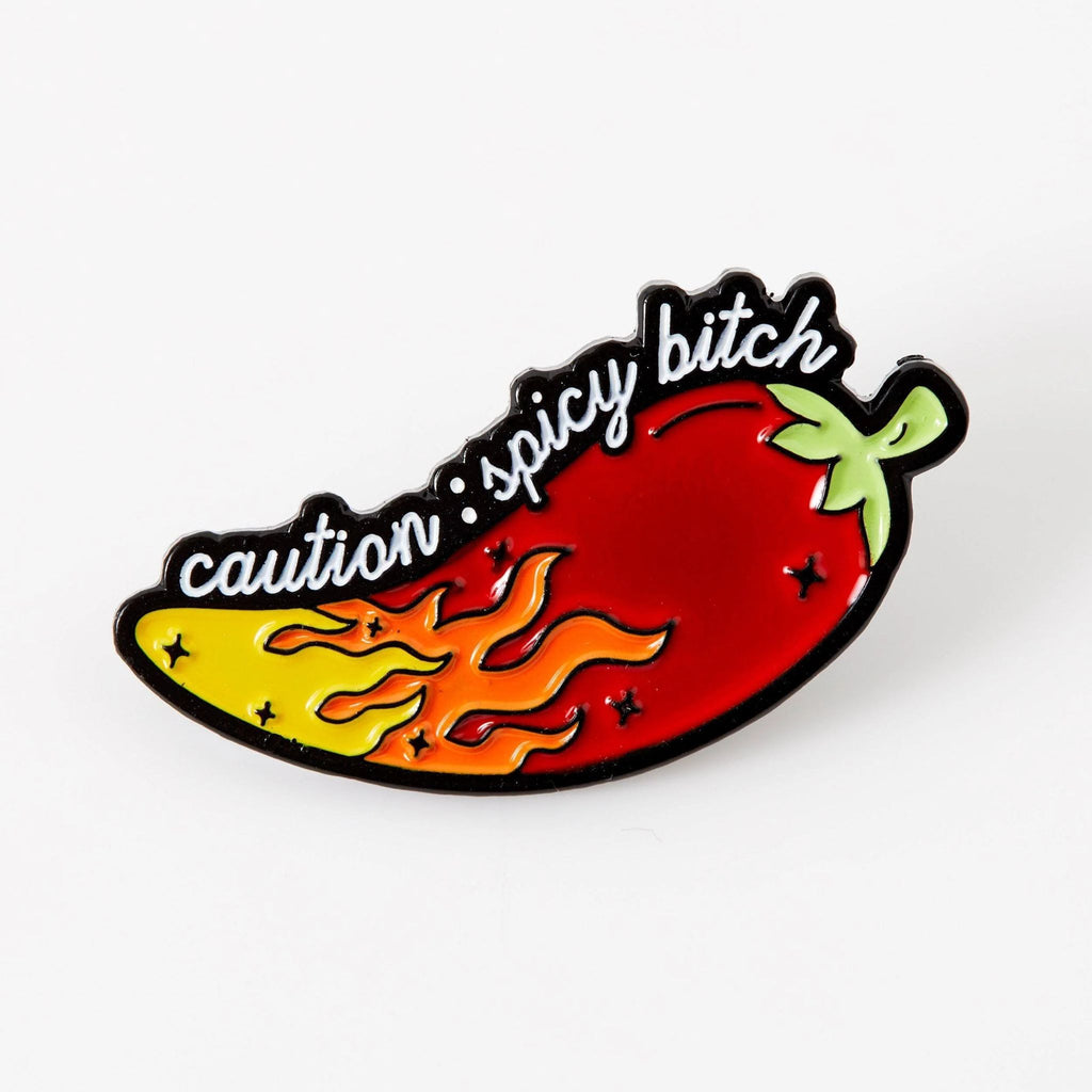 " Caution: Spicy Bitch " Enamel Pin