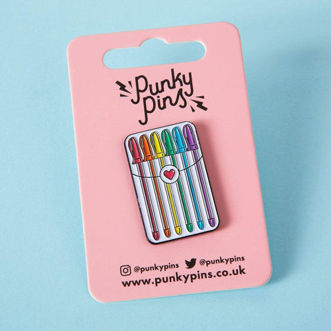 " Stationery Gel Pens " Enamel Pin