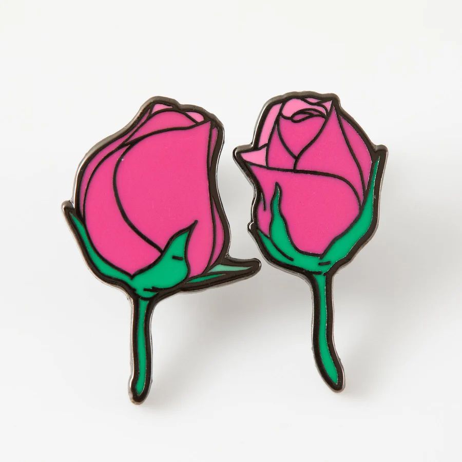 " Rose Pair " Enamel Pin