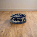 Ceramic Blue & White Pet Bowls