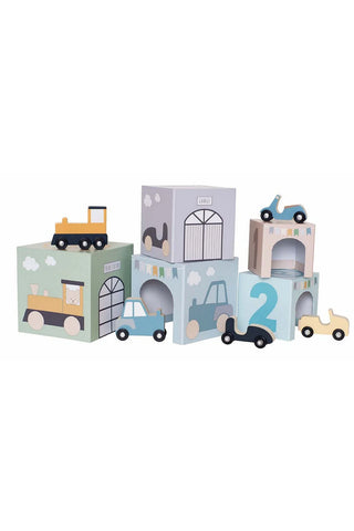 Wooden Stacking Cubes Vehicles