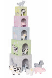 Wooden Stacking Cubes Animals