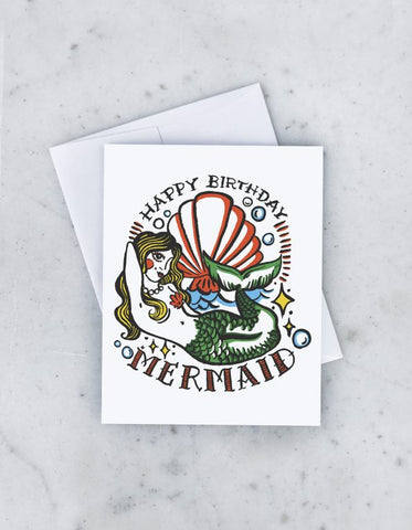 " Mermaid Birthday " Card Greeting Cards - Thorn and Burrow