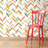 Herringbone Shuffle Wall Stencil